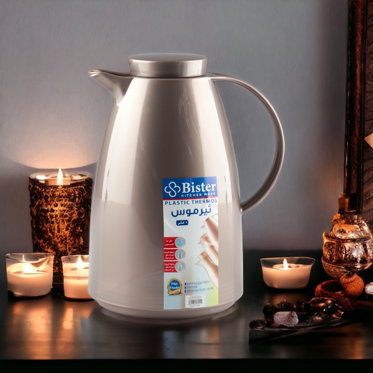 ترمس قهوة وشاي كلاسيكي من بيستر، سعة 1 لتر