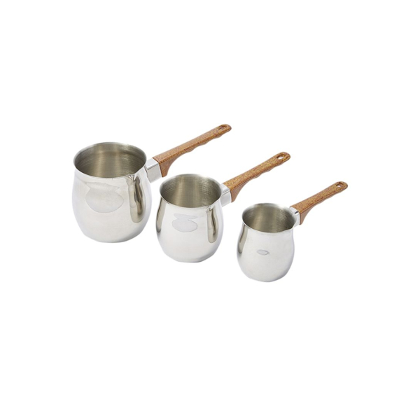 طقم ركوة قهوة ستيل ثقيل مكون من 3 قطع